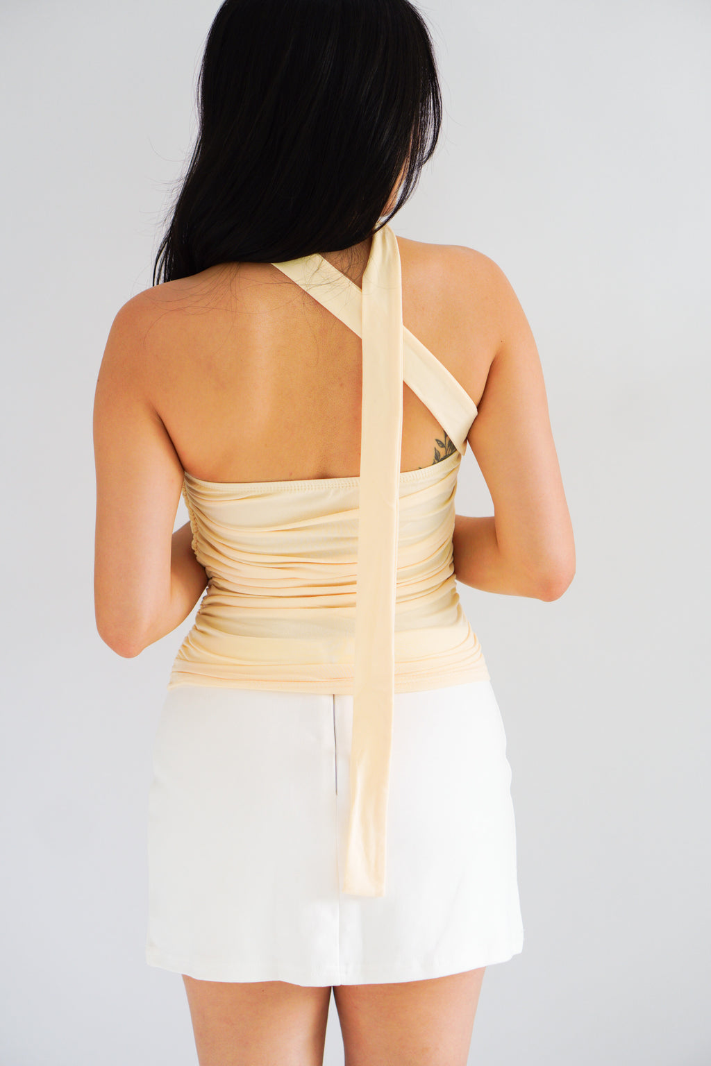 Amida Choker Tube Top in Yellow