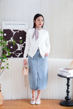 Minra Knit Cardigan in White