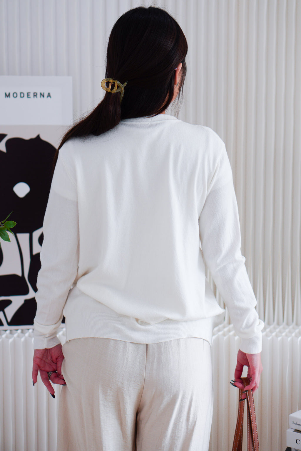Minra Knit Cardigan in White