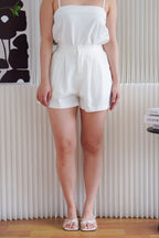 Nelisa Flowy Top with Shorts 2 Piece Set in White