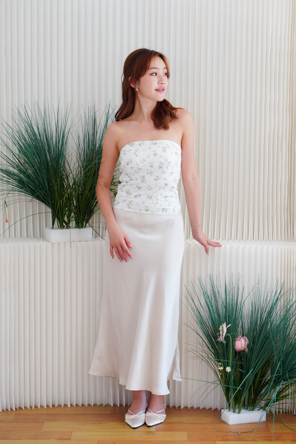 Fiora Floral Padded Tube Top by Bash in Spring Whispers