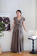 Noria Ruffles 2 Piece Skirt Set in Khaki