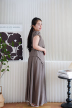Noria Ruffles 2 Piece Skirt Set in Khaki