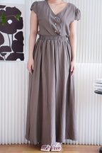 Noria Ruffles 2 Piece Skirt Set in Khaki