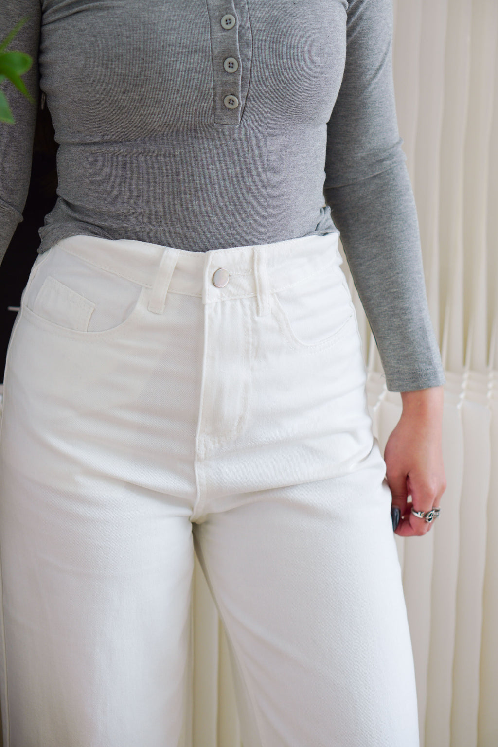 Winter Wide Legged Jeans in White