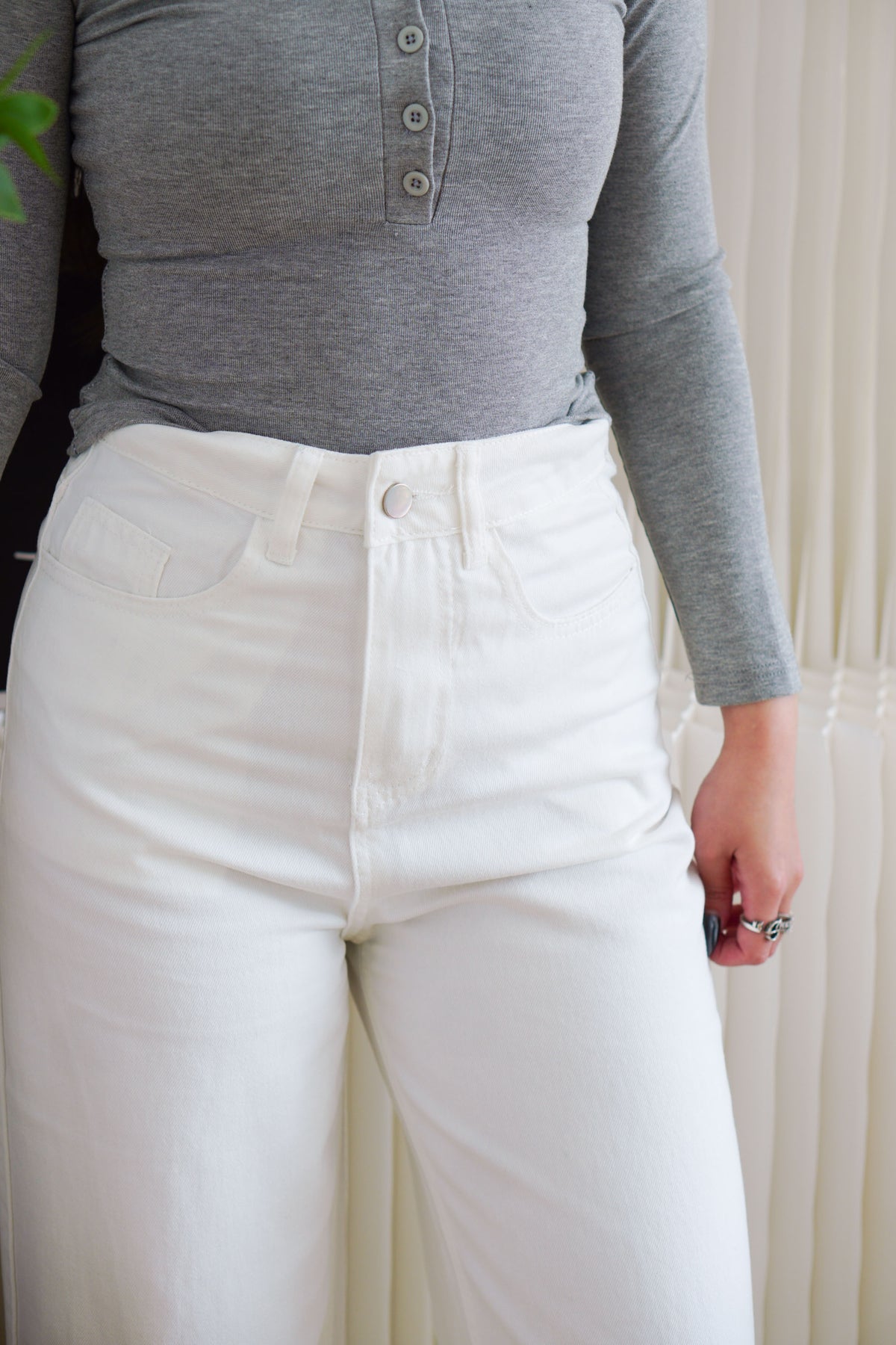 Winter Wide Legged Jeans in White