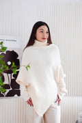 Monroe Oversized Knit Asymmetrical Sweater in Cream