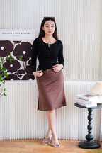 Ellis Button Down Long Sleeve Top in Black