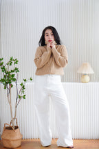 Quincy Knit Zipper Sweater in Khaki