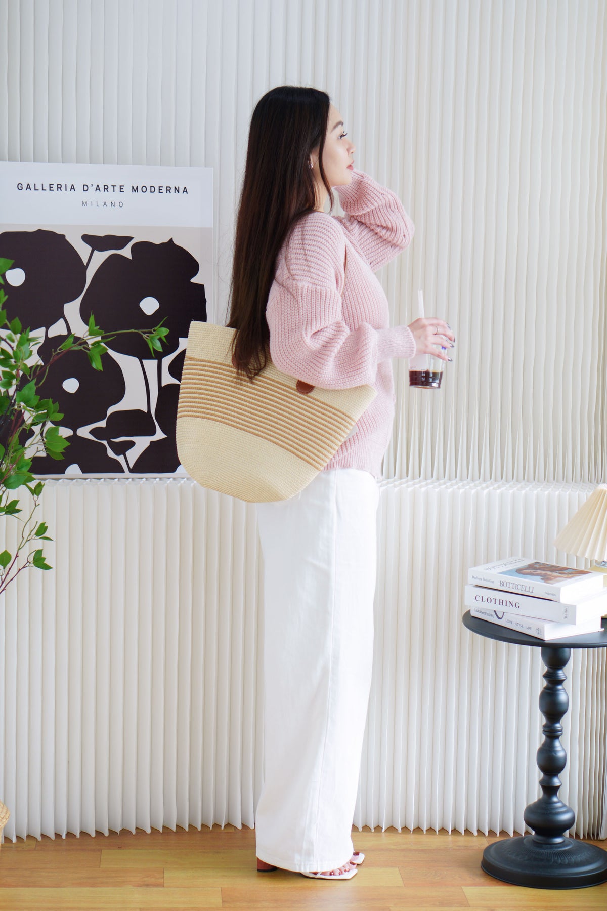 Ashby Oversized Knit Cardigan in Pink