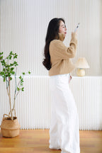 Quincy Knit Zipper Sweater in Khaki