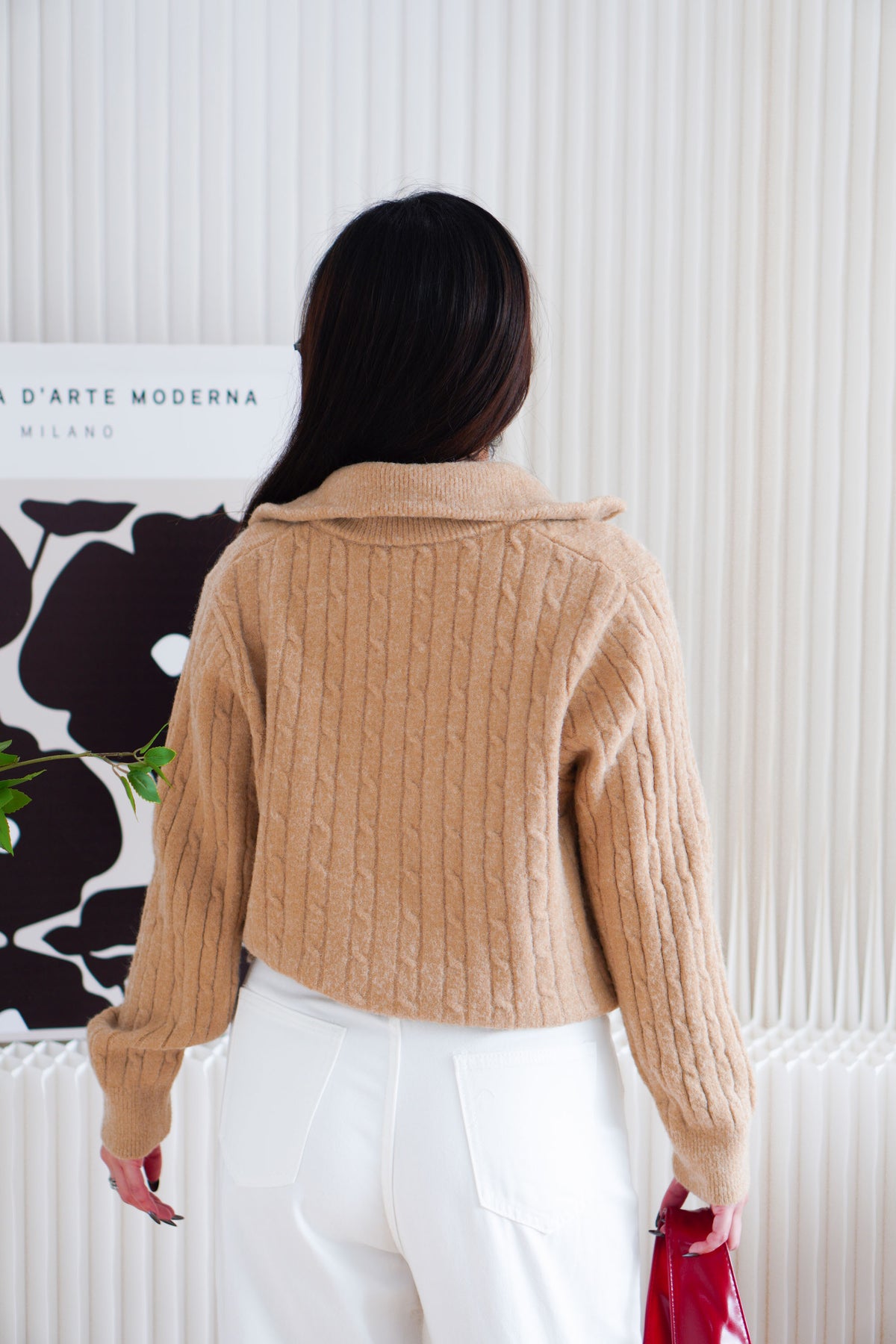 Quincy Knit Zipper Sweater in Khaki
