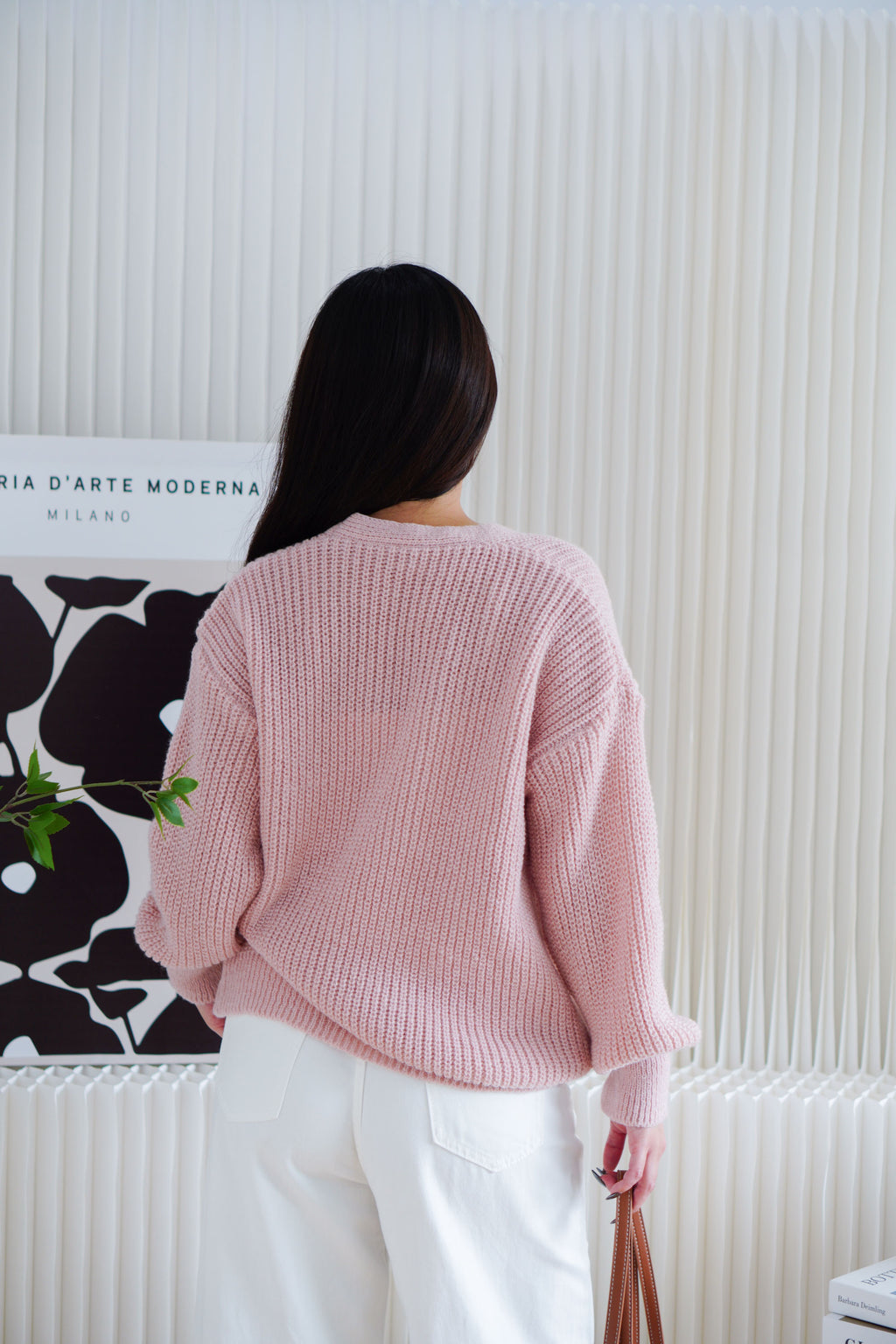Ashby Oversized Knit Cardigan in Pink