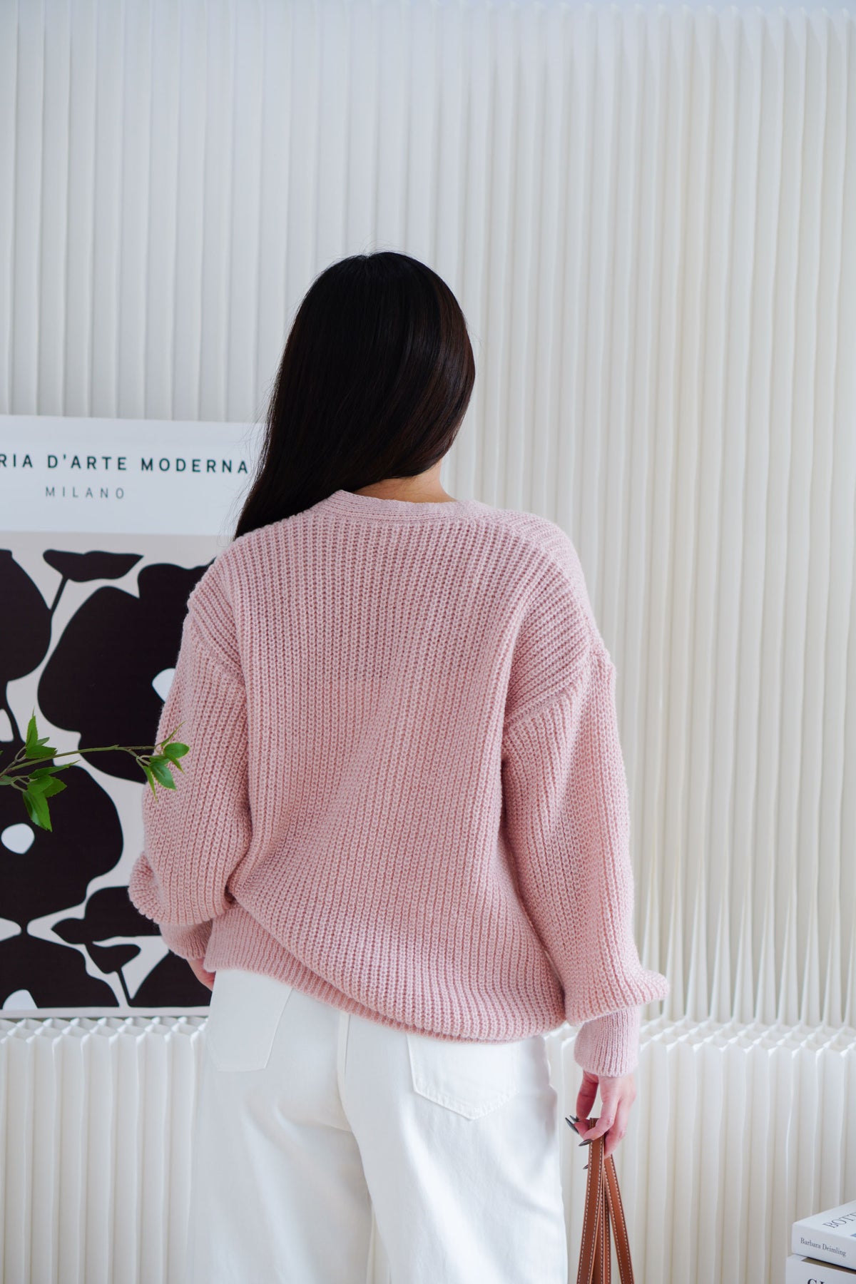 Ashby Oversized Knit Cardigan in Pink