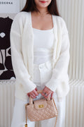 Ashby Oversized Knit Cardigan in White