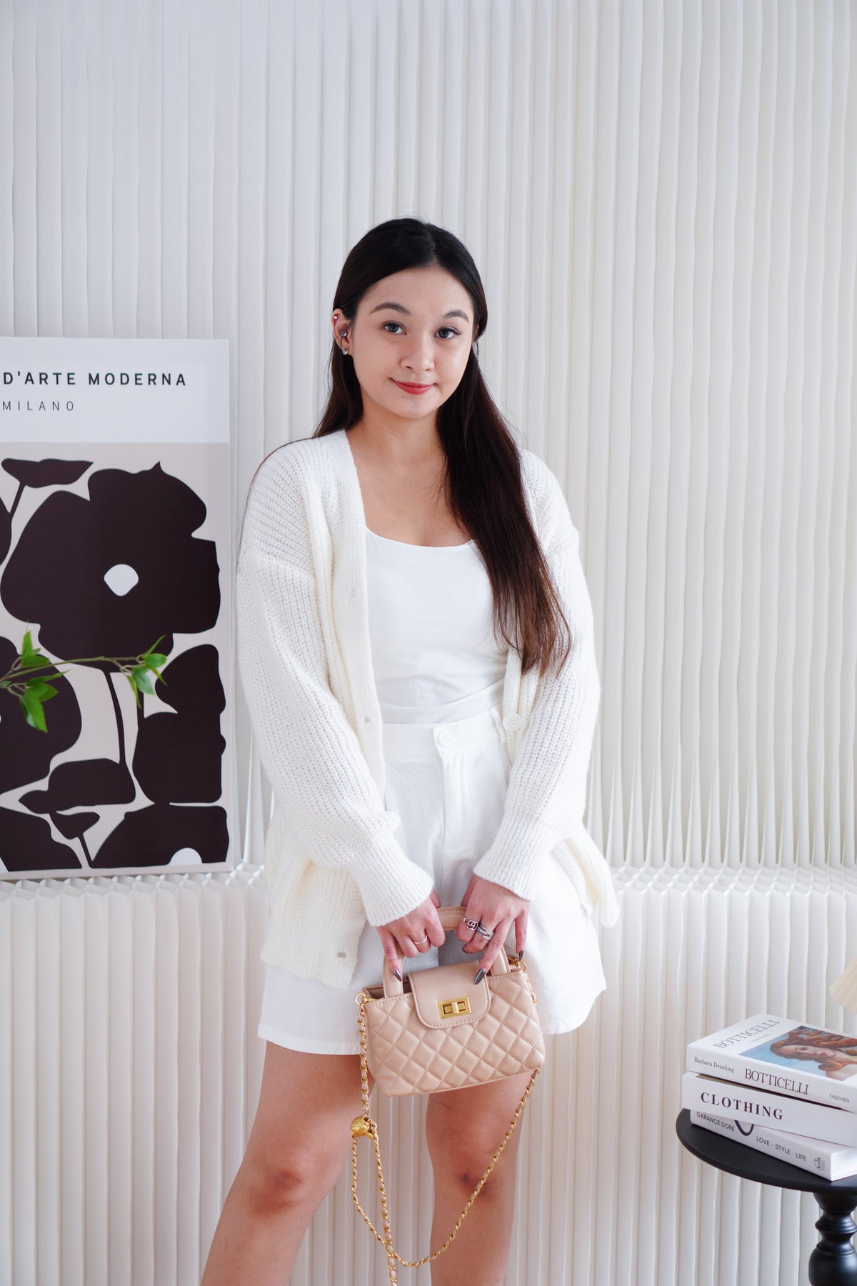 Ashby Oversized Knit Cardigan in White