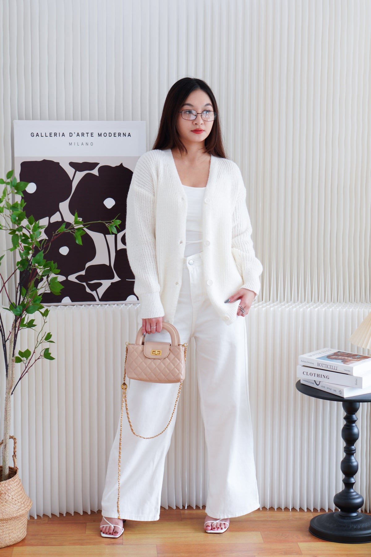 Ashby Oversized Knit Cardigan in White
