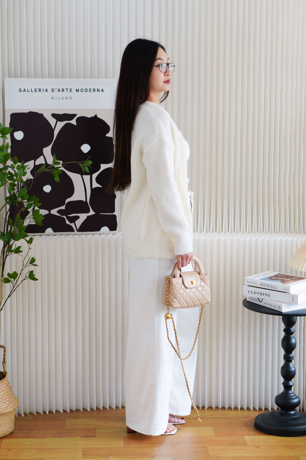 Ashby Oversized Knit Cardigan in White