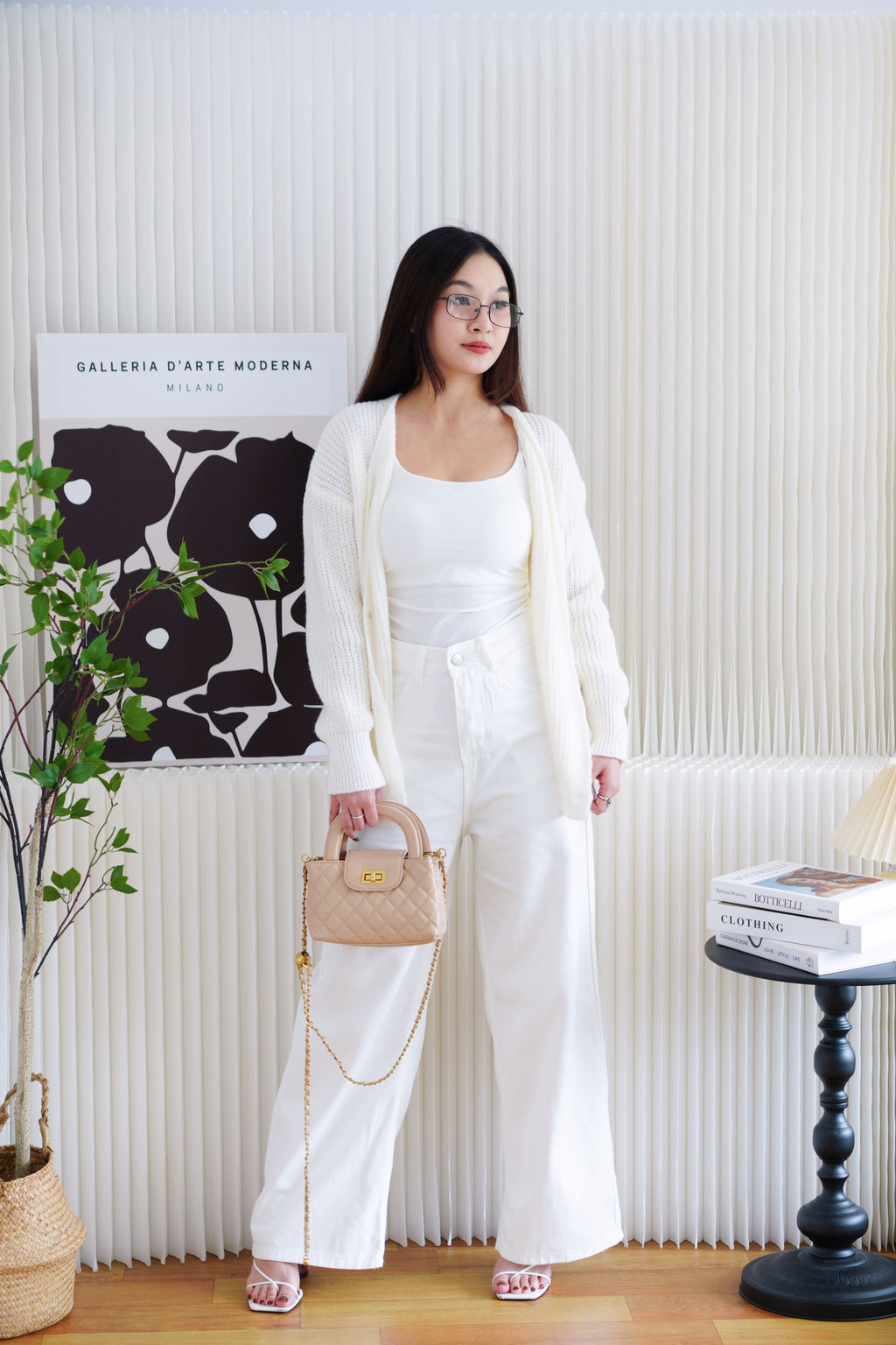 Ashby Oversized Knit Cardigan in White