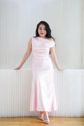 Anerlly Satin Toga Dress in Pink