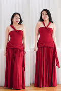 Sabelle 2 Way Maxi Dress in Red