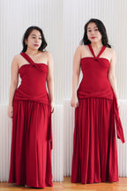 Sabelle 2 Way Maxi Dress in Red