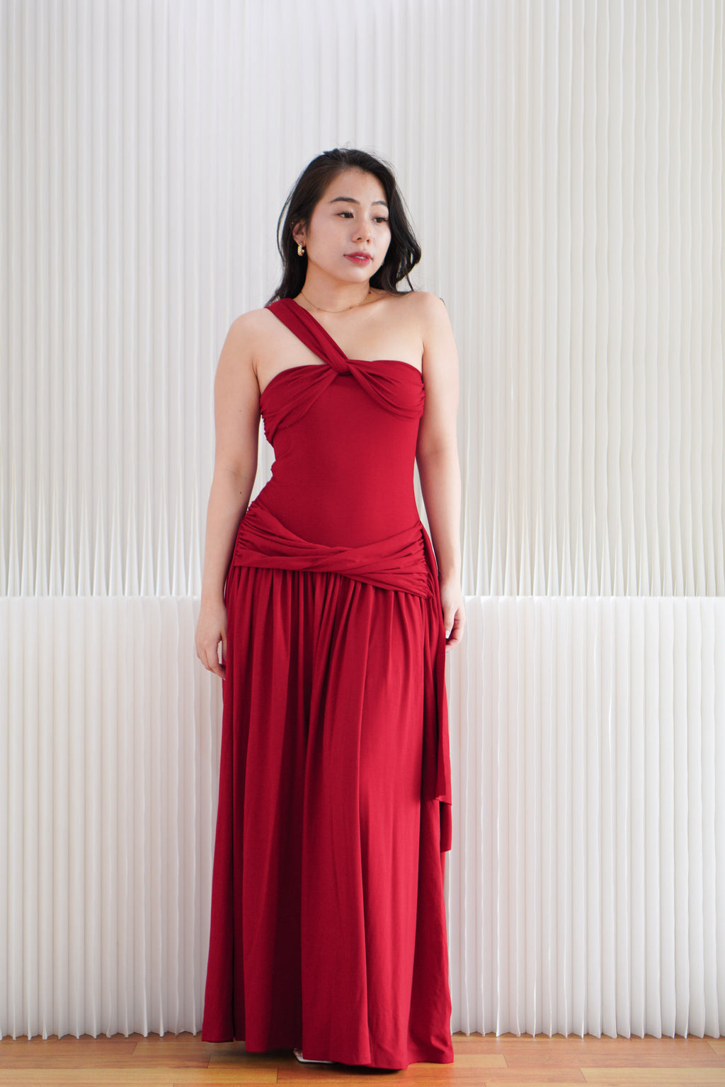 Sabelle 2 Way Maxi Dress in Red