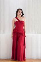 Sabelle 2 Way Maxi Dress in Red
