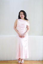 Anerlly Satin Toga Dress in Pink