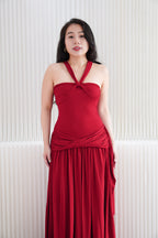 Sabelle 2 Way Maxi Dress in Red