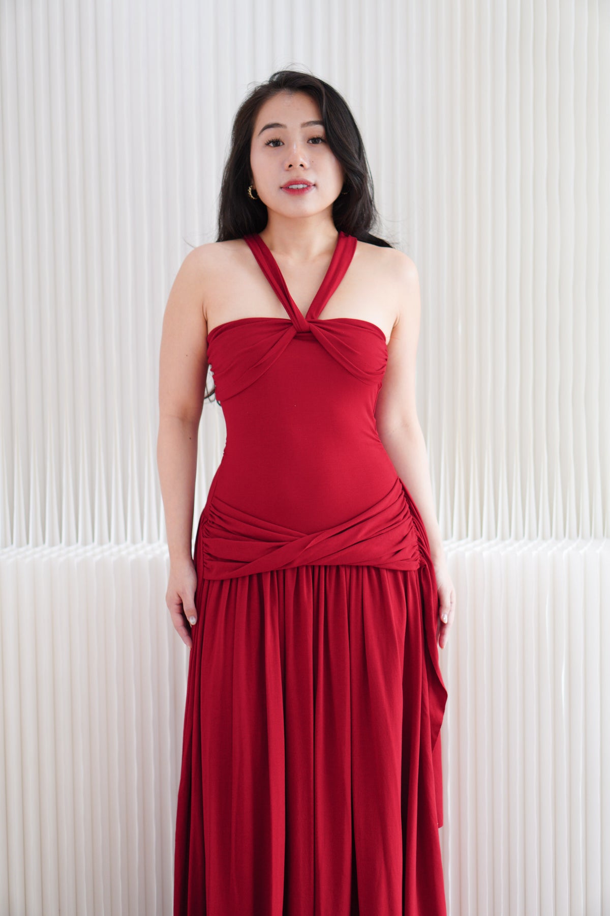 Sabelle 2 Way Maxi Dress in Red