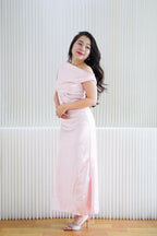 Anerlly Satin Toga Dress in Pink