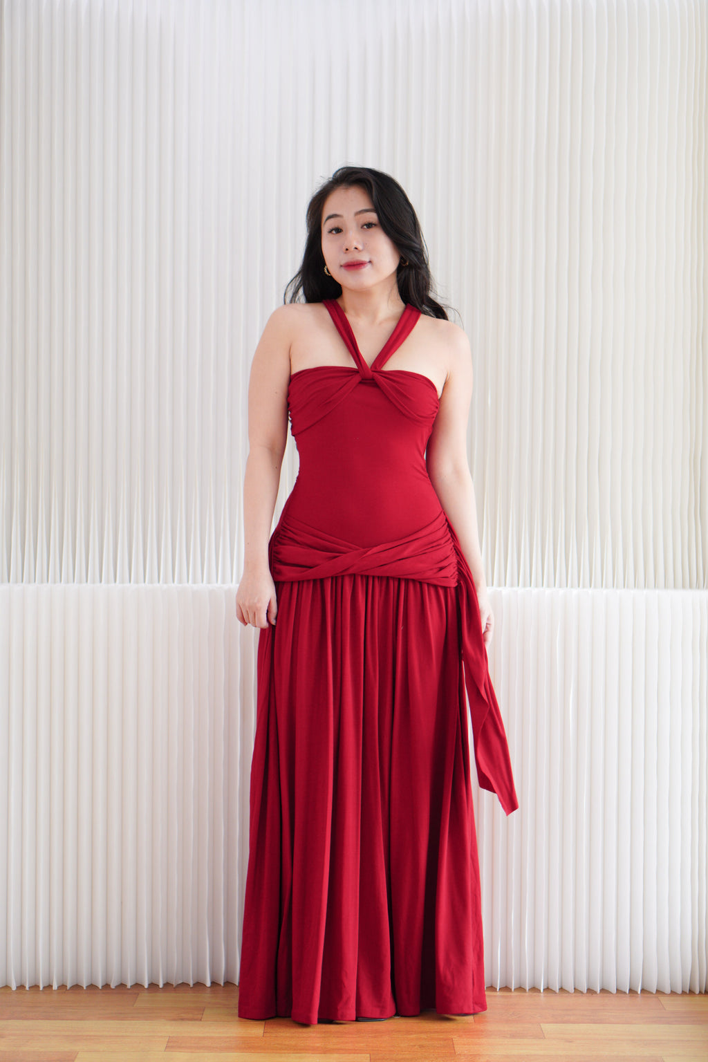 Sabelle 2 Way Maxi Dress in Red