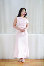 Anerlly Satin Toga Dress in Pink