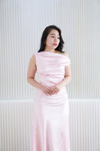 Anerlly Satin Toga Dress in Pink
