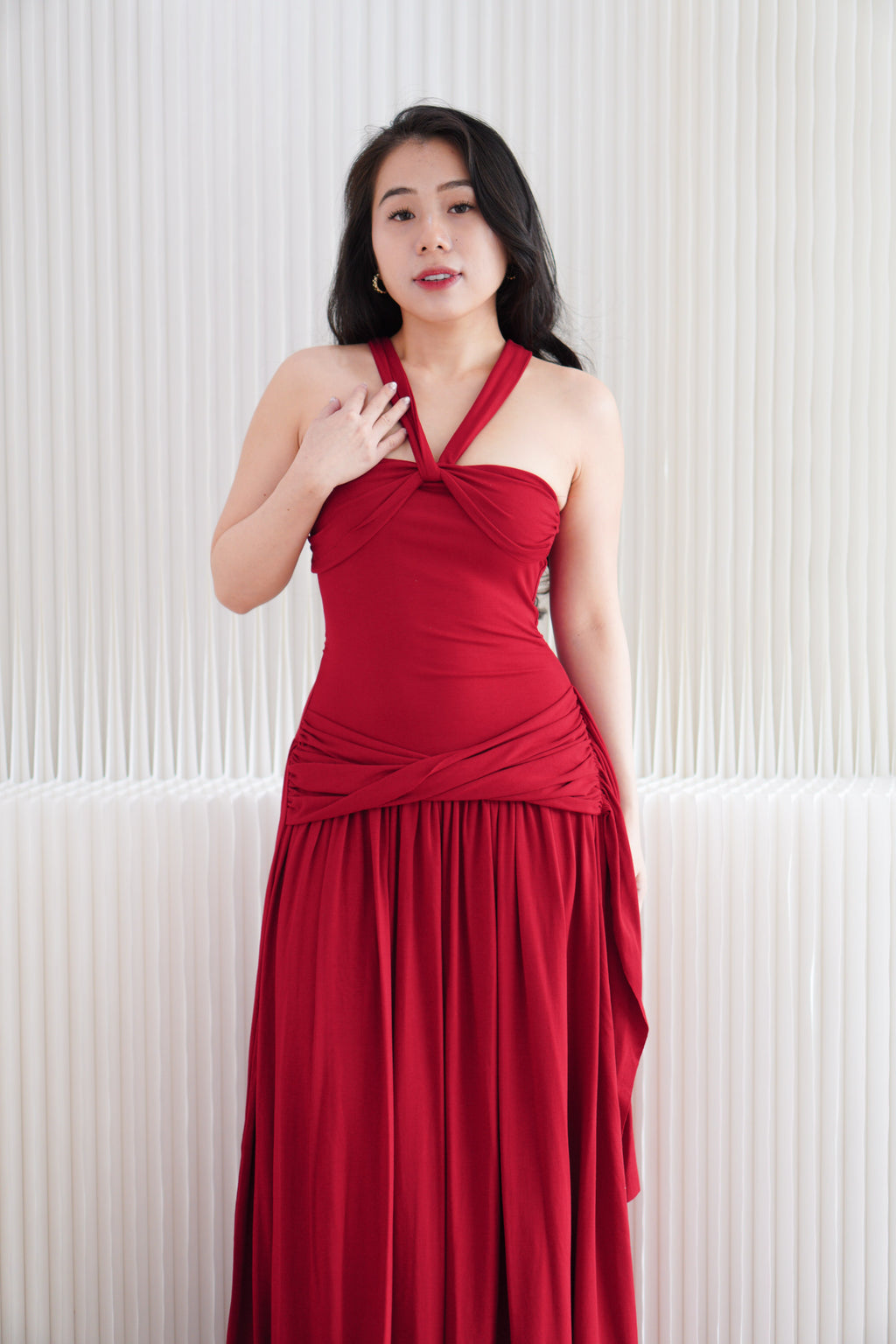 Sabelle 2 Way Maxi Dress in Red