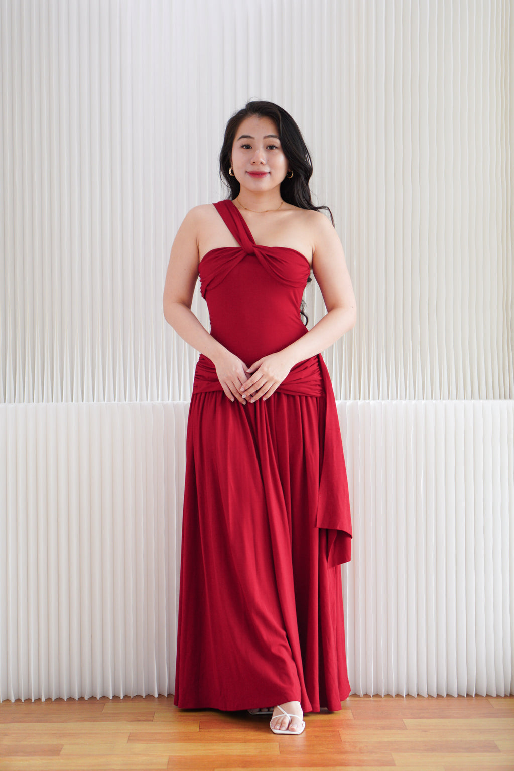Sabelle 2 Way Maxi Dress in Red