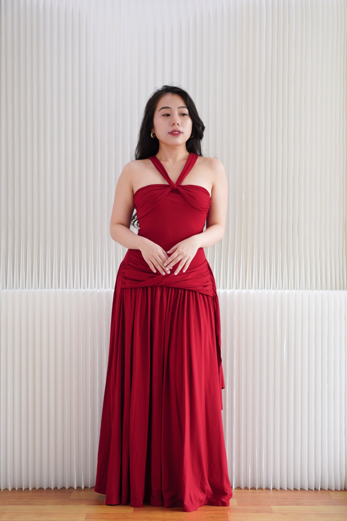 Sabelle 2 Way Maxi Dress in Red