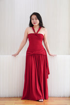 Sabelle 2 Way Maxi Dress in Red