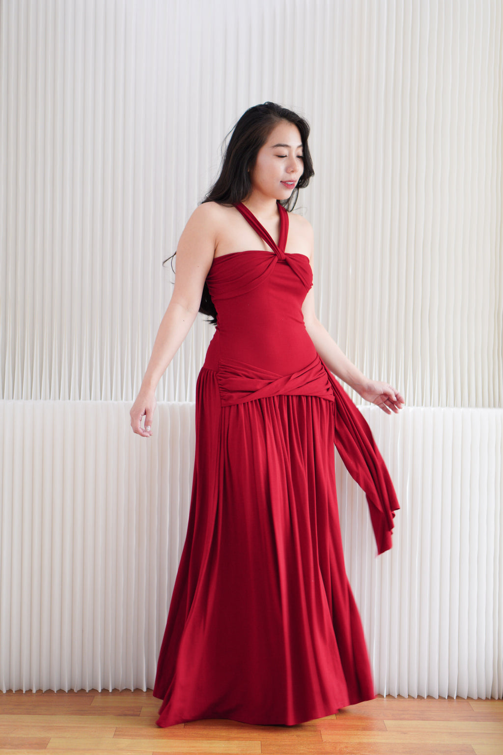 Sabelle 2 Way Maxi Dress in Red
