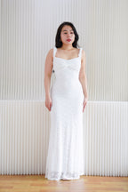 Solis Lace Bodycon Maxi Dress in White