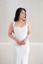 Solis Lace Bodycon Maxi Dress in White