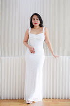 Solis Lace Bodycon Maxi Dress in White