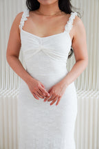 Solis Lace Bodycon Maxi Dress in White
