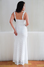 Solis Lace Bodycon Maxi Dress in White