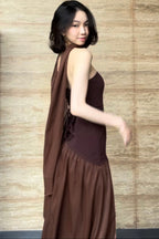 Yina Dress in Brown - As Seen On @colexhy