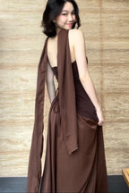 Yina Dress in Brown - As Seen On @colexhy