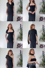 Xoe Tube Maxi Dress With Sash In Black - As Seen On Bash