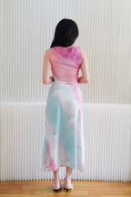 Vaelie Cowl Neck Ombre Maxi Dress in Pink