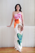 Delysia Floral Toga Maxi Dress in White